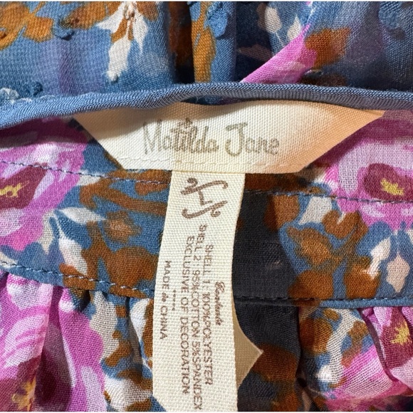 Matilda Jane Pink and Blue Sheer Floral Dress. The Nines. Size L. Great Cond - Picture 15 of 15
